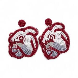 Hail State Bulldog Beaded Earrings/Mississippi State Earrings/Game Day Earrings